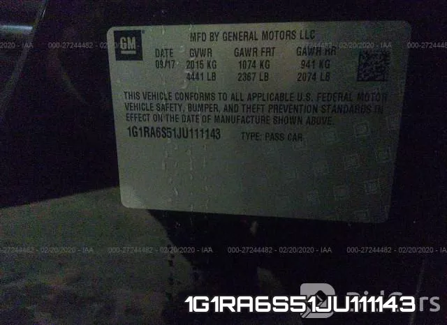 1G1RA6S51JU111143 фото 10