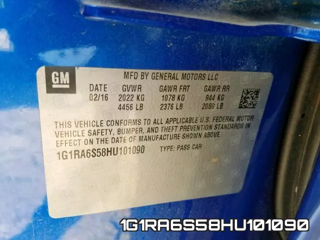 1G1RA6S58HU101090 фото 2