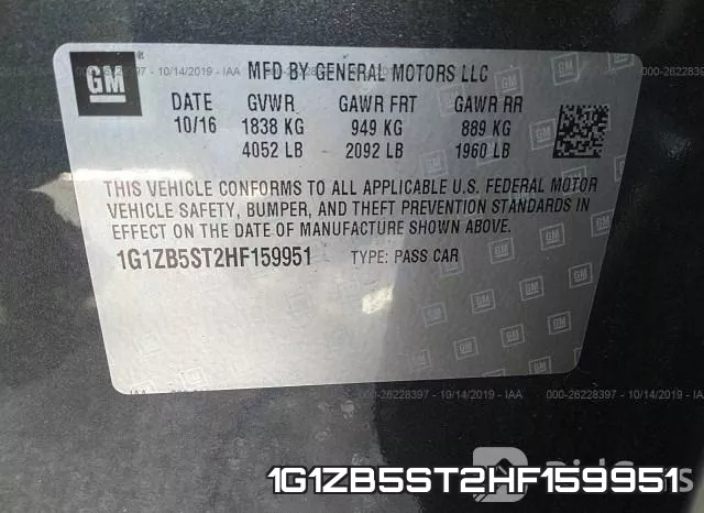 1G1ZB5ST2HF159951 фото 10
