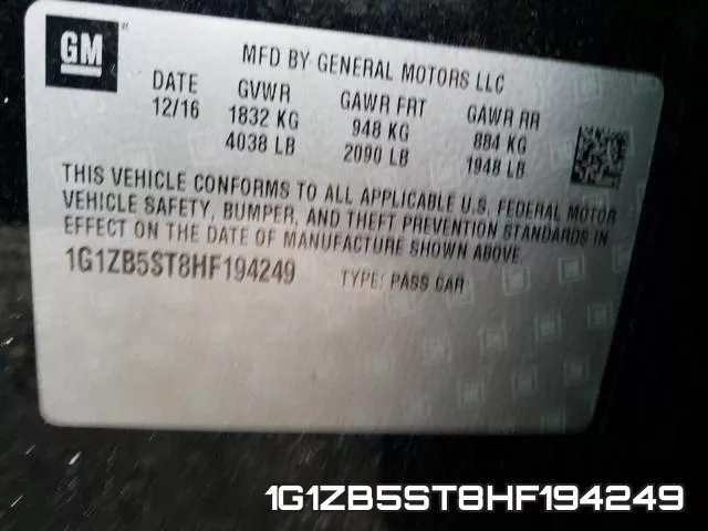 1G1ZB5ST8HF194249 фото 2
