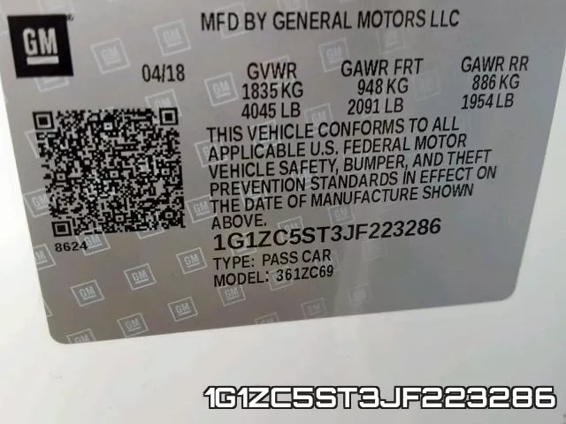 1G1ZC5ST3JF223286 фото 2