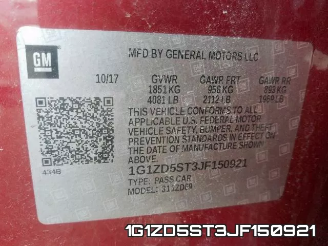 1G1ZD5ST3JF150921 фото 2