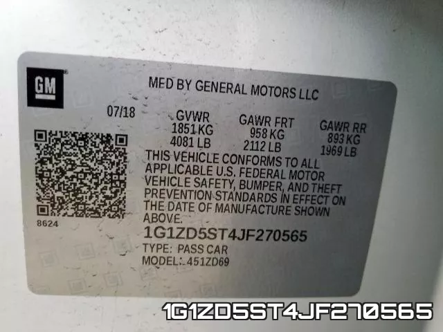 1G1ZD5ST4JF270565 фото 2