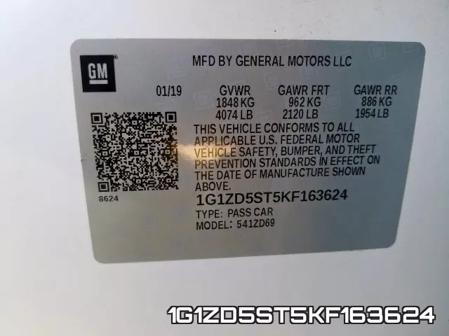1G1ZD5ST5KF163624 фото 2