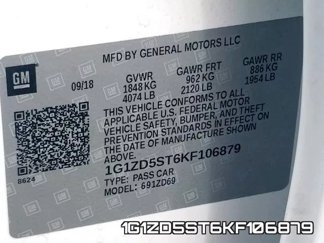1G1ZD5ST6KF106879 фото 2