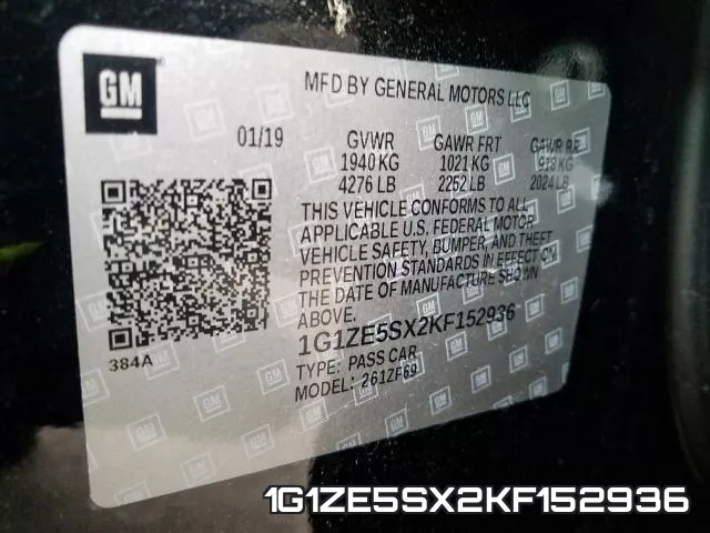 1G1ZE5SX2KF152936 фото 2
