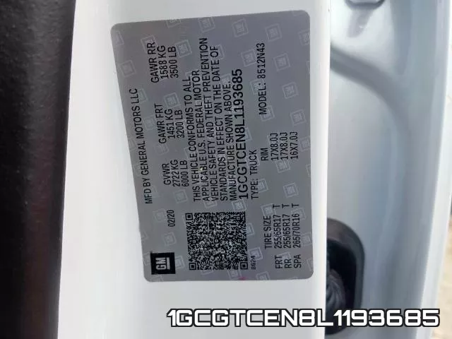 1GCGTCEN8L1193685 фото 2
