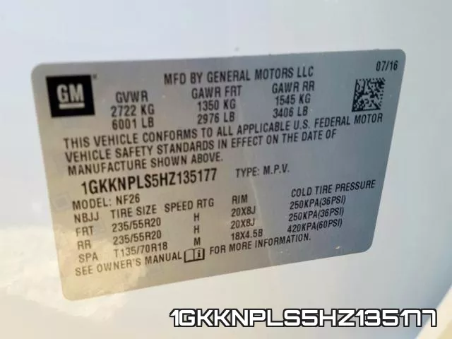 1GKKNPLS5HZ135177 фото 2