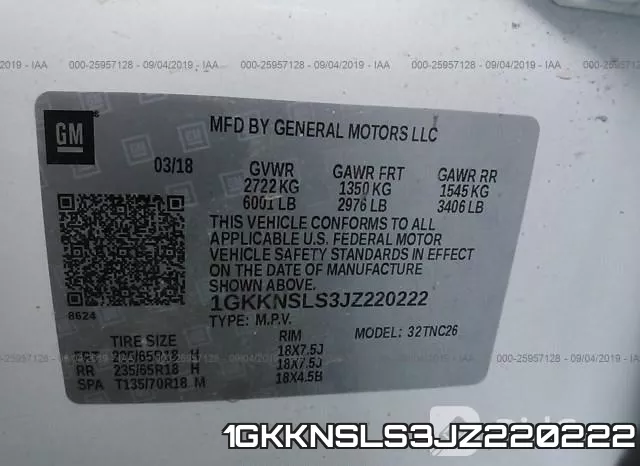 1GKKNSLS3JZ220222 фото 10