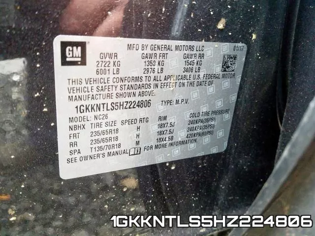 1GKKNTLS5HZ224806 фото 2