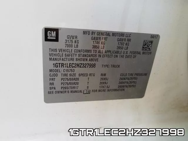 1GTR1LEC2HZ327998 фото 2