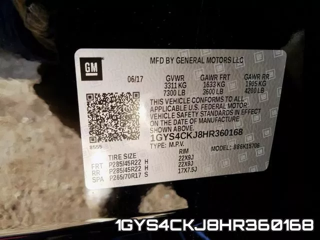 1GYS4CKJ8HR360168 фото 2
