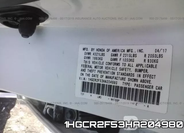 1HGCR2F53HA204980 фото 10