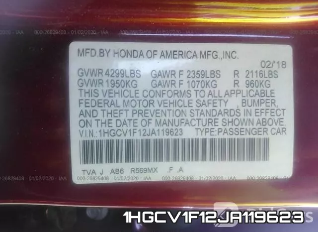 1HGCV1F12JA119623 фото 10
