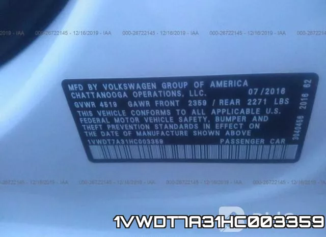 1VWDT7A31HC003359 фото 10