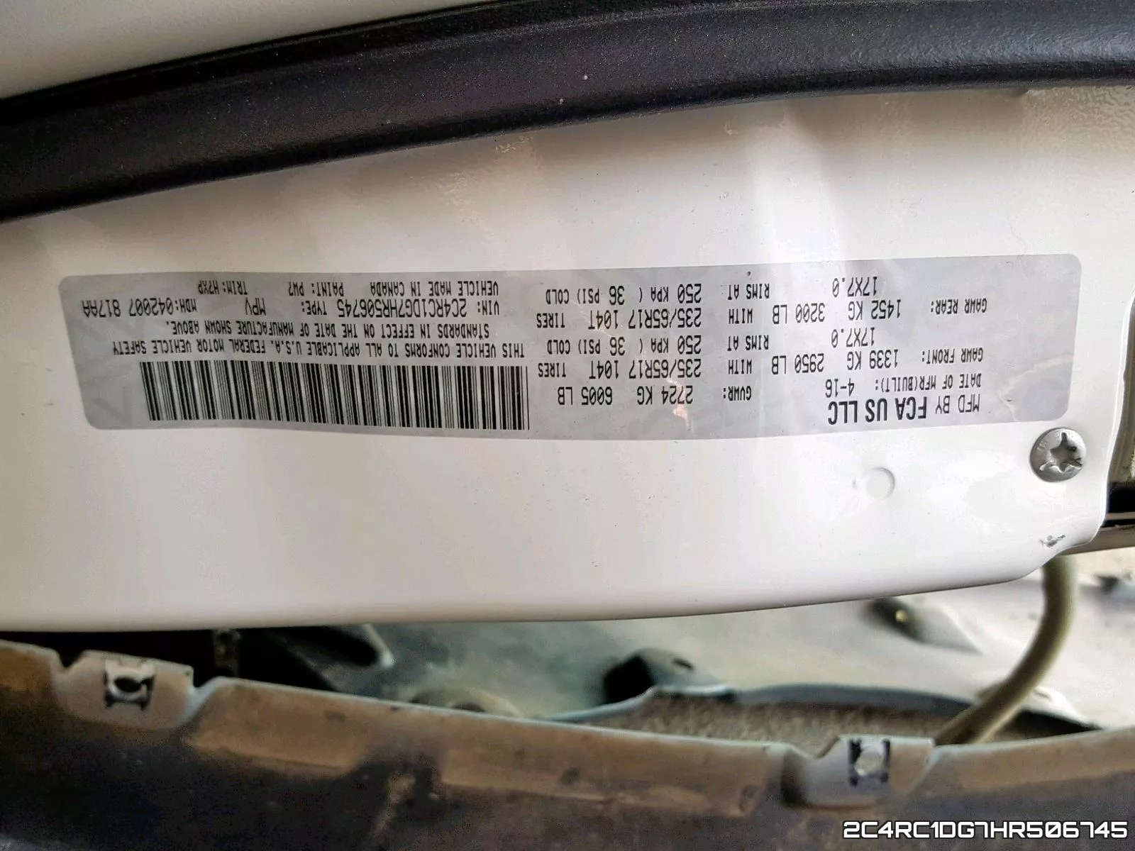 2C4RC1DG7HR506745 фото 2