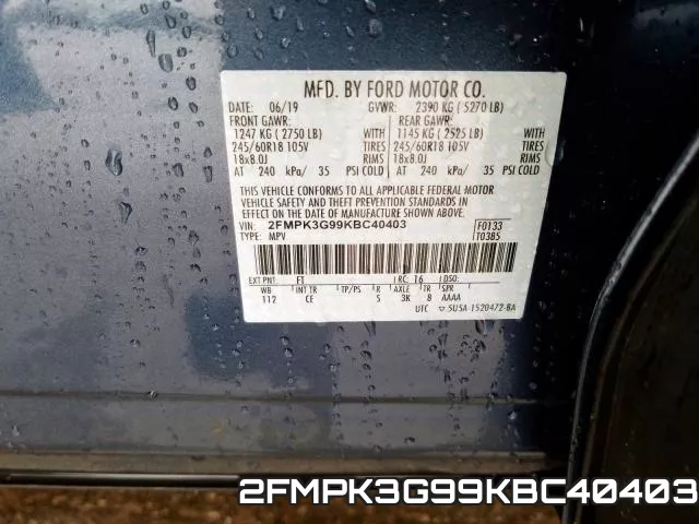 2FMPK3G99KBC40403 фото 2