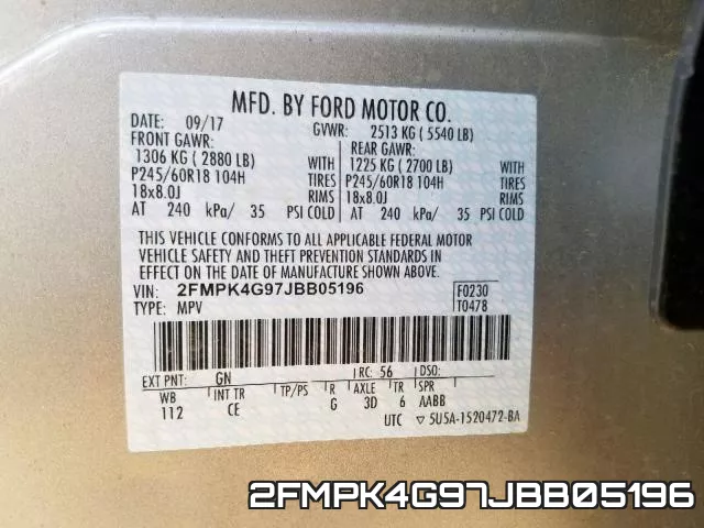 2FMPK4G97JBB05196 фото 2