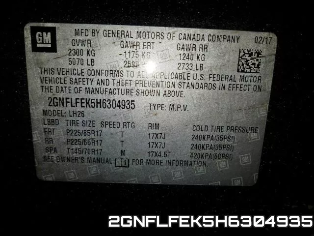 2GNFLFEK5H6304935 фото 2