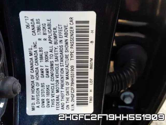 2HGFC2F79HH551909 фото 2