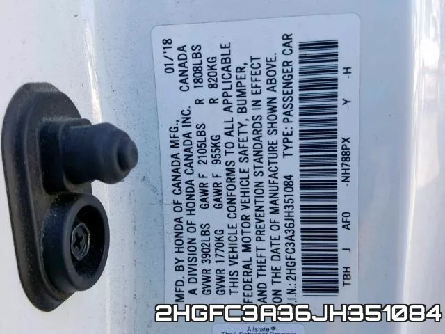 2HGFC3A36JH351084 фото 2