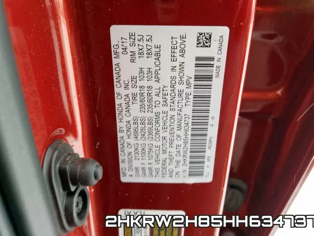 2HKRW2H85HH634737 фото 2