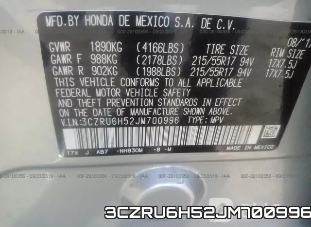 3CZRU6H52JM700996 фото 10