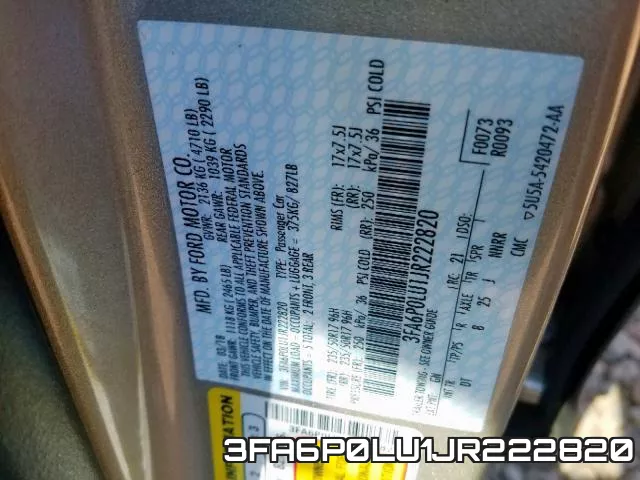 3FA6P0LU1JR222820 фото 2