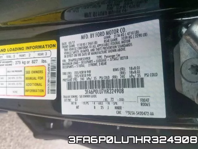 3FA6P0LU7HR324908 фото 2