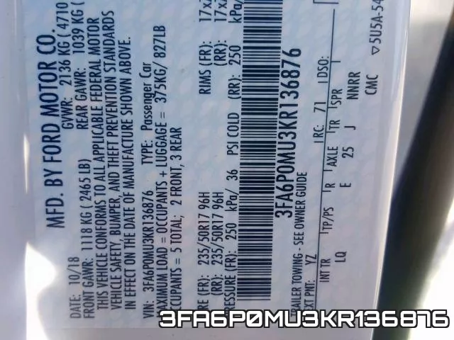 3FA6P0MU3KR136876 фото 2