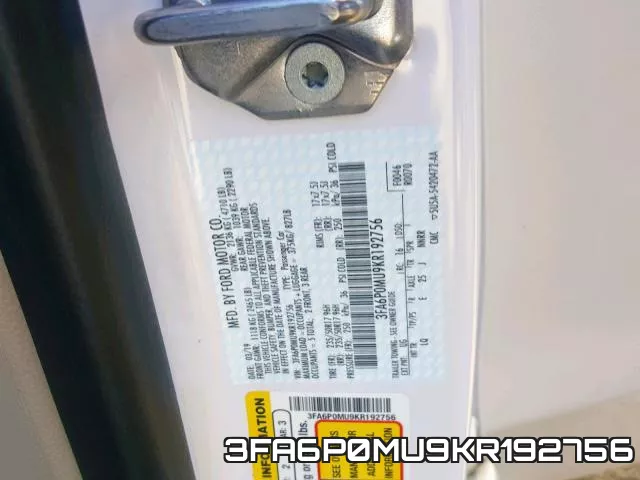 3FA6P0MU9KR192756 фото 2