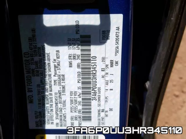 3FA6P0UU3HR345110 фото 2