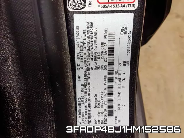 3FADP4BJ1HM152586 фото 2