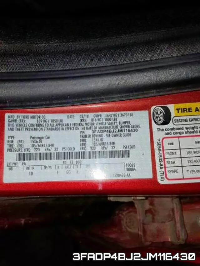 3FADP4BJ2JM116430 фото 2