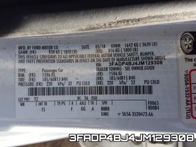 3FADP4BJ4JM129308 фото 2