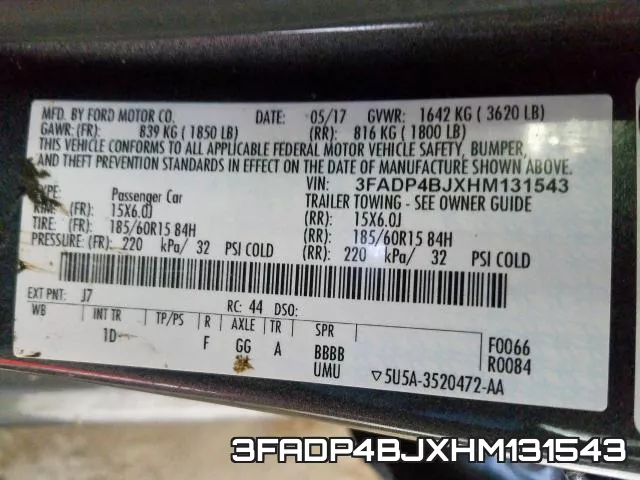 3FADP4BJXHM131543 фото 2