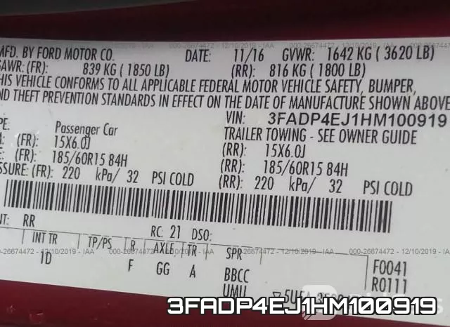 3FADP4EJ1HM100919 фото 10