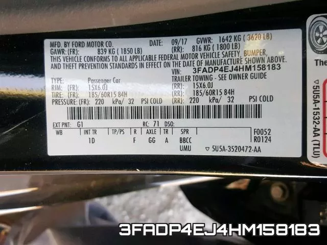 3FADP4EJ4HM158183 фото 2