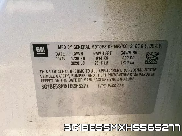 3G1BE5SMXHS565277 фото 2