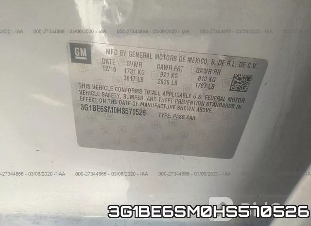 3G1BE6SM0HS570526 фото 10