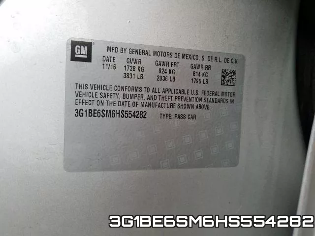 3G1BE6SM6HS554282 фото 2