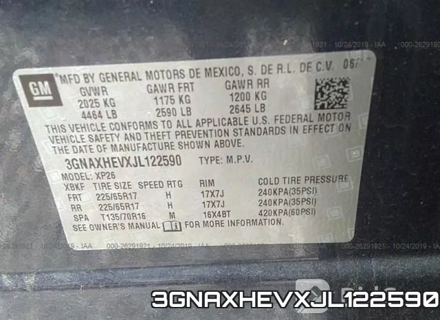 3GNAXHEVXJL122590 фото 10