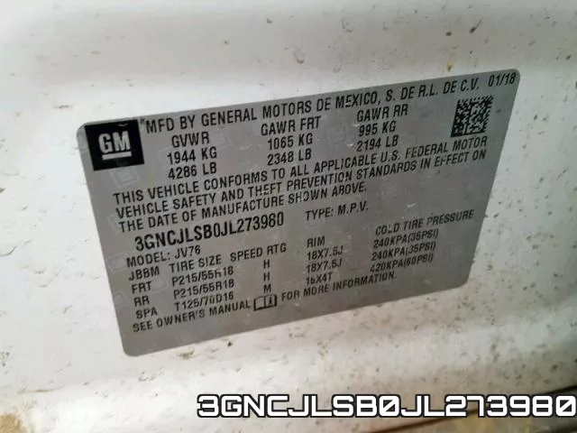 3GNCJLSB0JL273980 фото 2