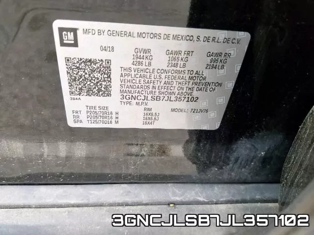 3GNCJLSB7JL357102 фото 2