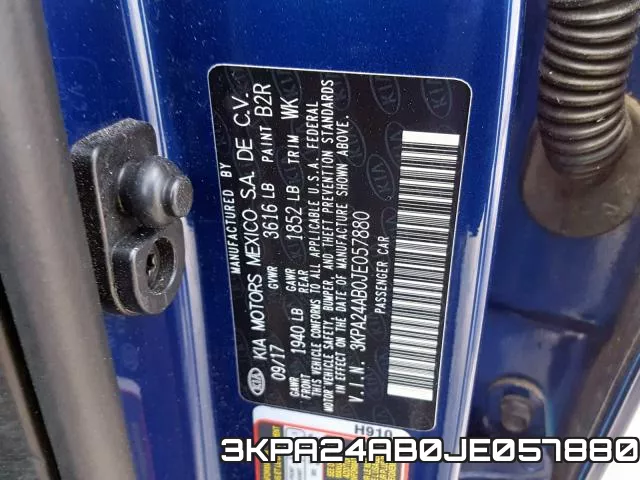 3KPA24AB0JE057880 фото 2