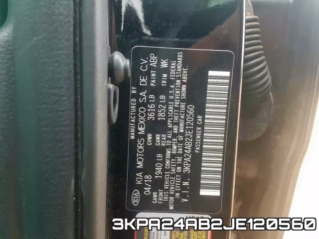 3KPA24AB2JE120560 фото 2