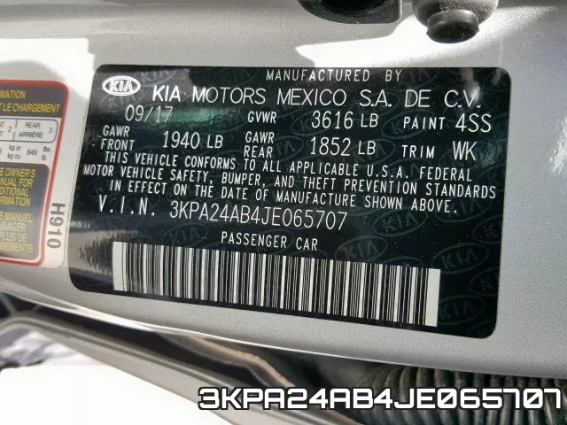 3KPA24AB4JE065707 фото 2