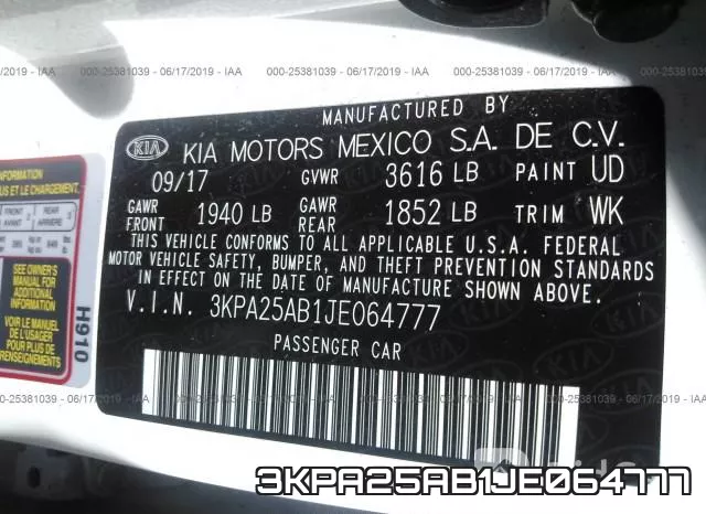 3KPA25AB1JE064777 фото 10