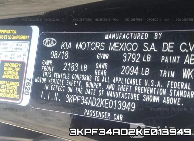 3KPF34AD2KE013949 фото 10