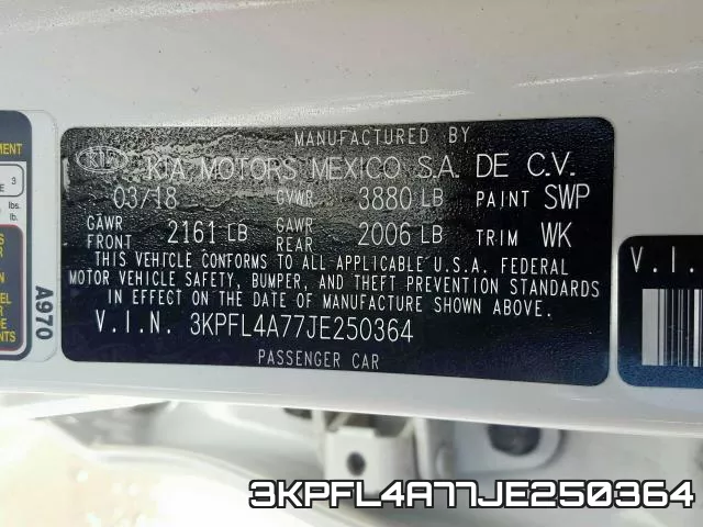 3KPFL4A77JE250364 фото 2